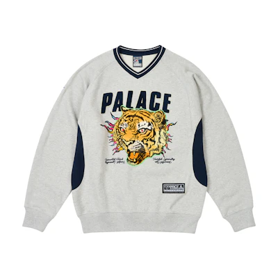 PALACE SS25 Drop6 TORA TORA Crew Relaxed Fit Sweatshirt with Tiger Logo Patch. P28CS061