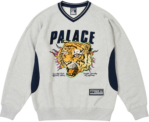 PALACE SS25 Drop6 TORA TORA Crew Sweatshirt Logo Harimau Fit Santai. P28CS061 Order PALACE SS25 Drop6 TORA TORA Crew Sweatshirt Logo Harimau Fit Santai. P28CS061