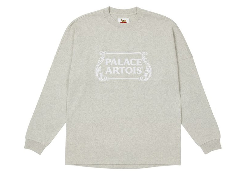 Palace Stella Artois Drop Shoulder Longsleeve Grey Marl