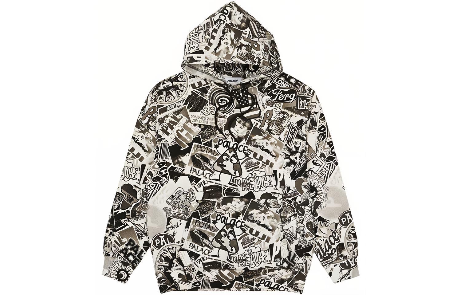 PALACE Sticker Pack Hoodie Black Unisex Pullover Sweatshirt. P20CS042