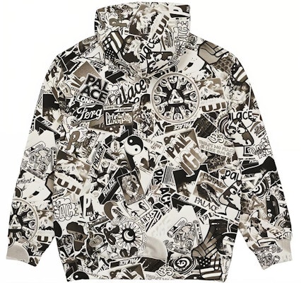 팔라스 스티커 팩 후드 블랙 유니섹스 풀오버 스웨트셔츠. P20CS042 Lookbook 팔라스 스티커 팩 후드 블랙 유니섹스 풀오버 스웨트셔츠. P20CS042