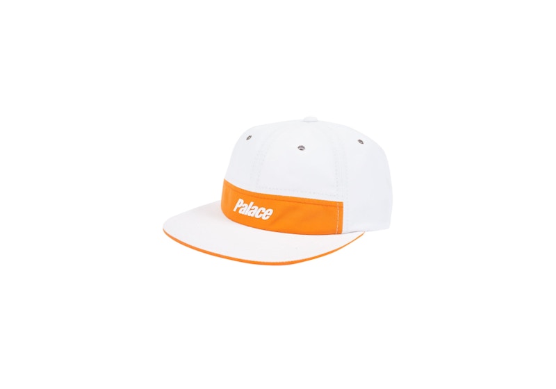 Palace Strip 6-Panel Hat White/Orange