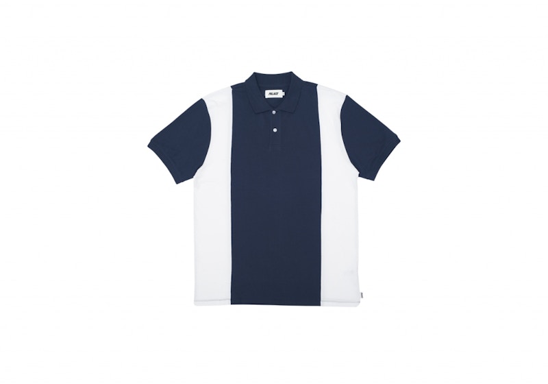 Palace Stripe Panel Polo White/Navy