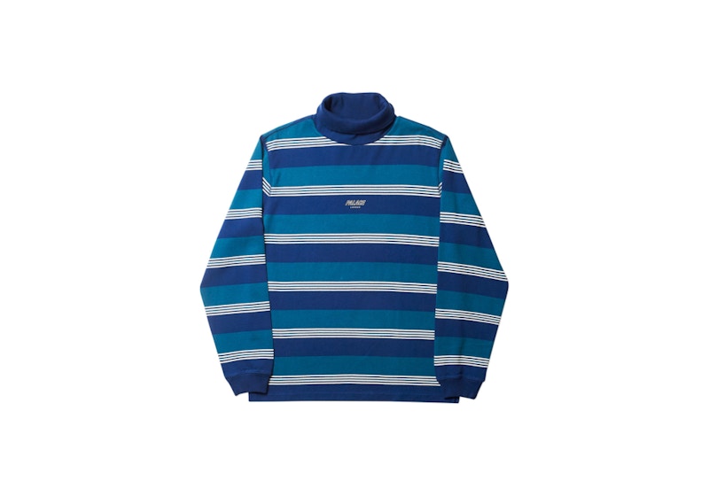 Buy パレス ストライプ ハイローラー トップ (ティール/白/紺)
