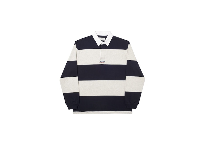 Buy Palace Striped Rugby Black/Grey