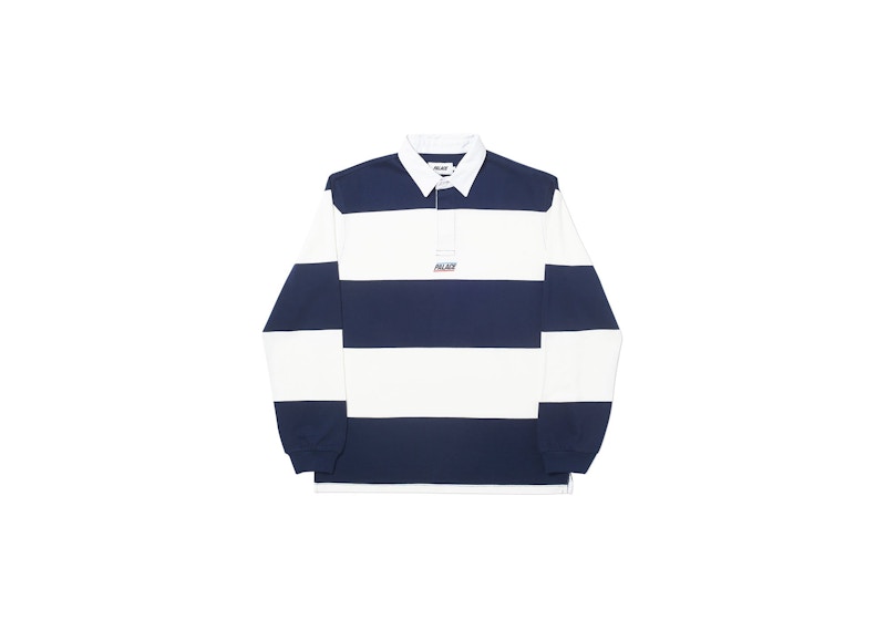 Palace Striped Rugby Navy/White