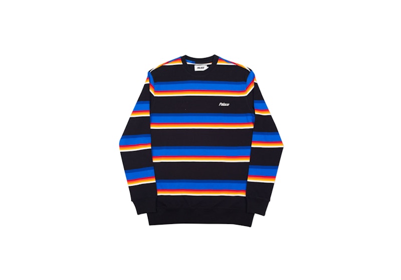 Buy Palace Striper 320 Crew Black/Blue/Yellow