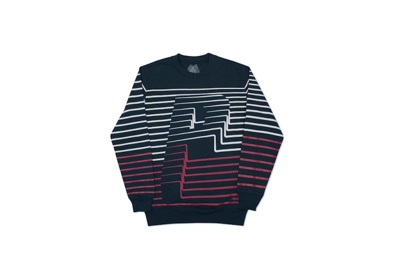 Palace Striper Crew Navy