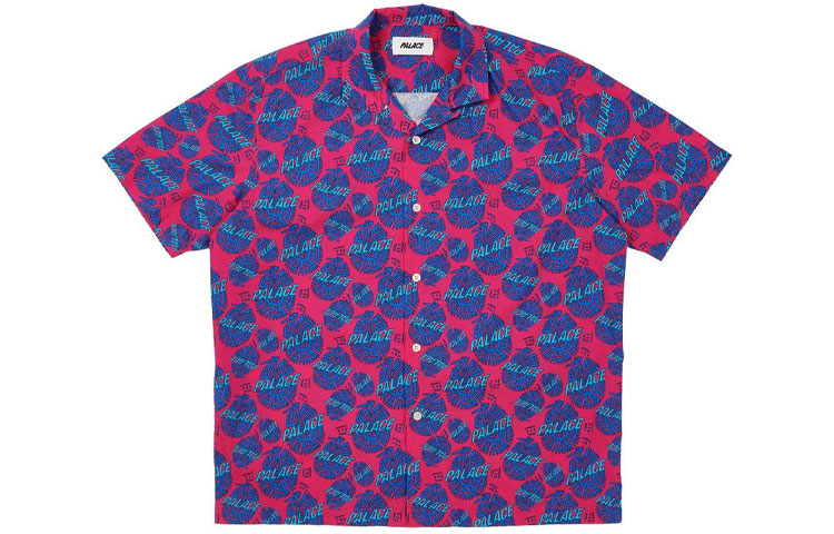 PALACE Surf Shirt Pink Unisex Short Sleeve Shirt Purple. P22SHT073