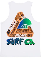 PALACE Surf Wave Leopard Print Triangle Logo Tank Top Unisex White. P12VT004 PALACE Surf Wave Leopard Print Triangle Logo Tank Top Unisex White. P12VT004