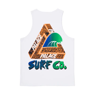 PALACE Surf Wave Leopard Print Triangle Logo Tank Top Unisex White. P12VT004