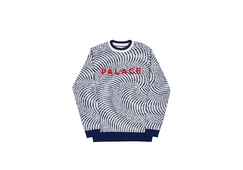 Buy Palace Swirly Wurly Jersey Azul Marino/Blanco