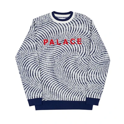 Palace Swirly Wurly Knit Navy/White