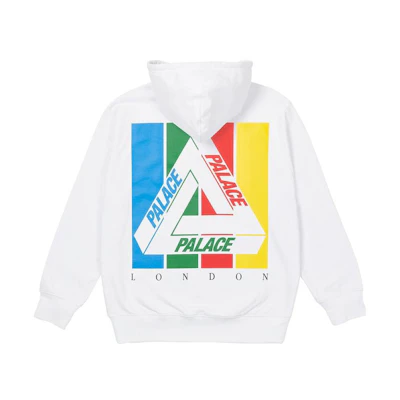 Palace Tri-Emb Hoodie White Triangle Print Unisex Comfortable Pullover Sweatshirt P22HD107