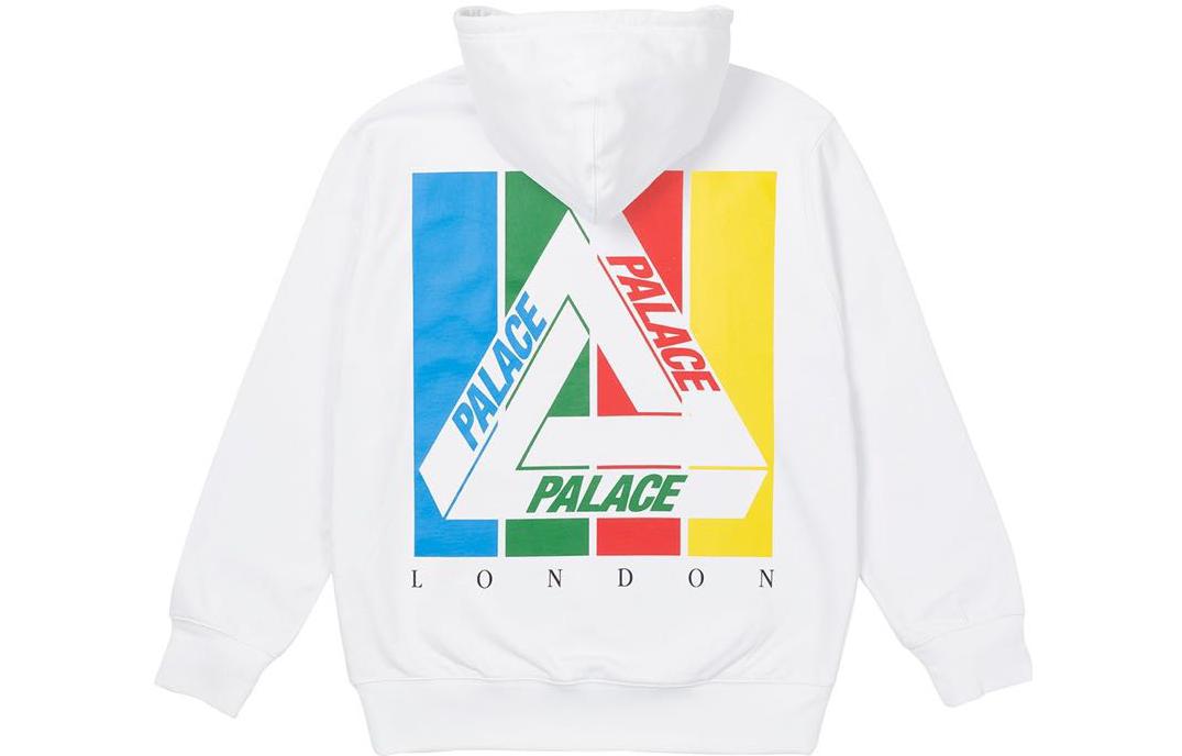 Order Palace Tri-Emb Hoodie White Triangle Print Unisex Comfortable Pullover Sweatshirt P22HD107