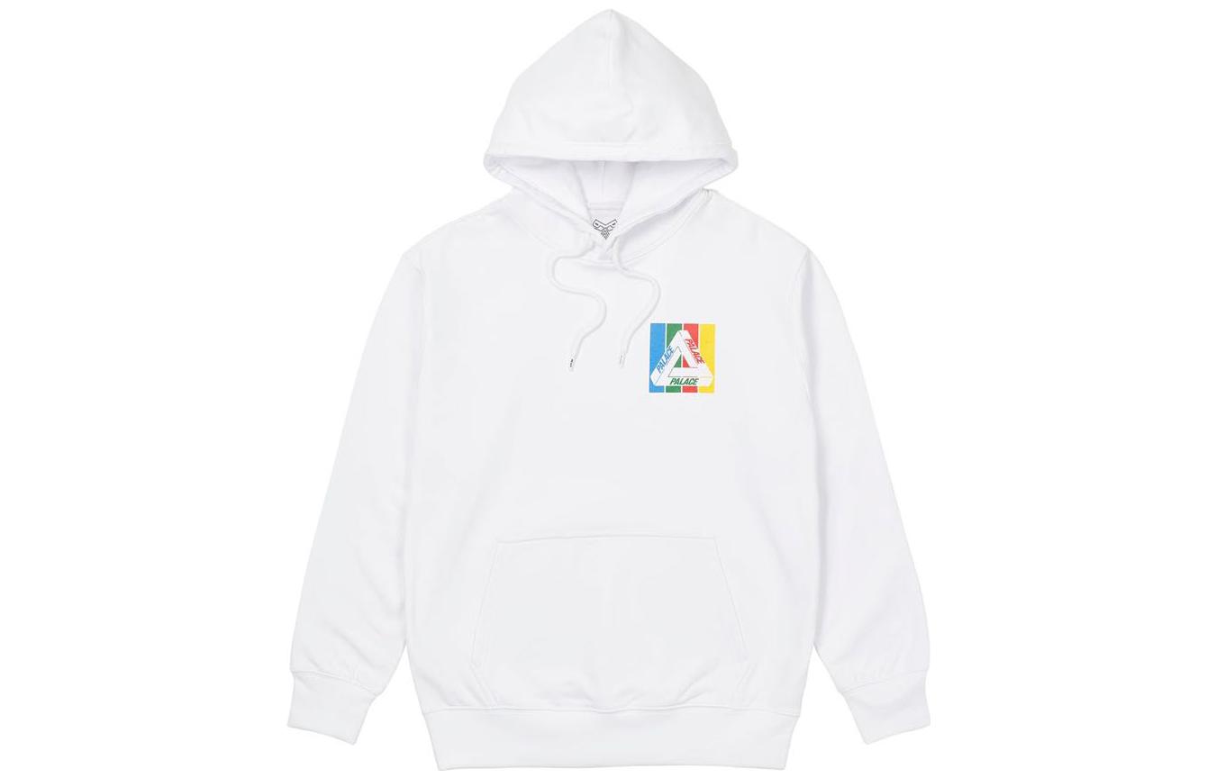 Lookbook Palace Tri-Emb Hoodie White Triangle Print Unisex Comfortable Pullover Sweatshirt P22HD107
