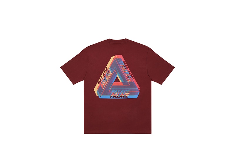 Palace Tri-Ferg Colour Blur T-Shirt Burgundy