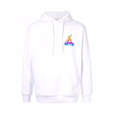 Palace Tri-Ferg Logo Print Pullover Hoodie White - Style P16HD003