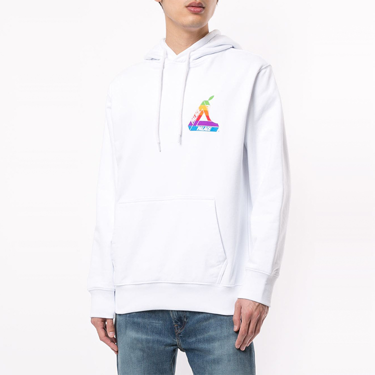 Lookbook Palace Tri-Ferg Logo Print Pullover Hoodie White - Style P16HD003