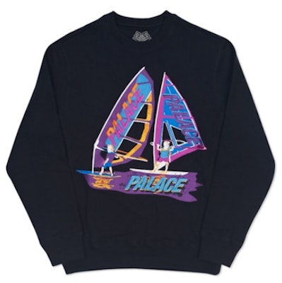 Palace Tri-Sail Crew Black Buy Palace Tri-Sail Crew Black