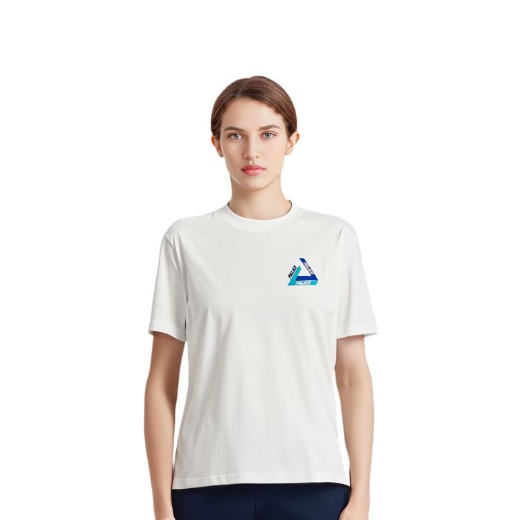 PALACE Tri-Shadow T-Shirt Blue Colorblock Triangle Logo White Unisex Tee. P15TS237 圖 4