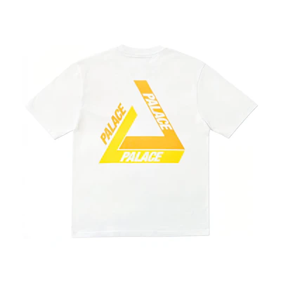PALACE Tri-Shadow T-Shirt Yellow Logo Crewneck Unisex White Tee. P15TS242