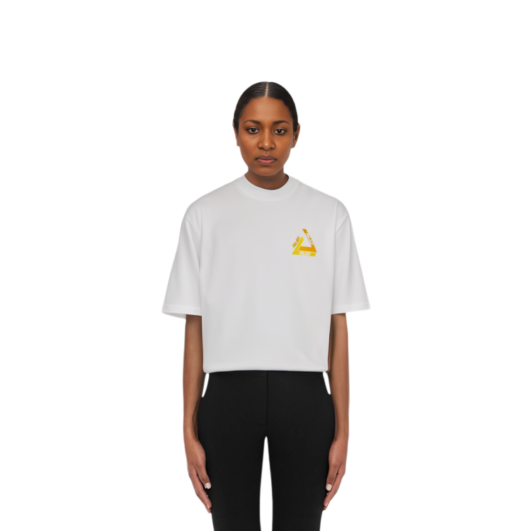 PALACE Tri-Shadow T-Shirt Yellow Logo Crewneck Unisex White Tee. P15TS242 圖 9