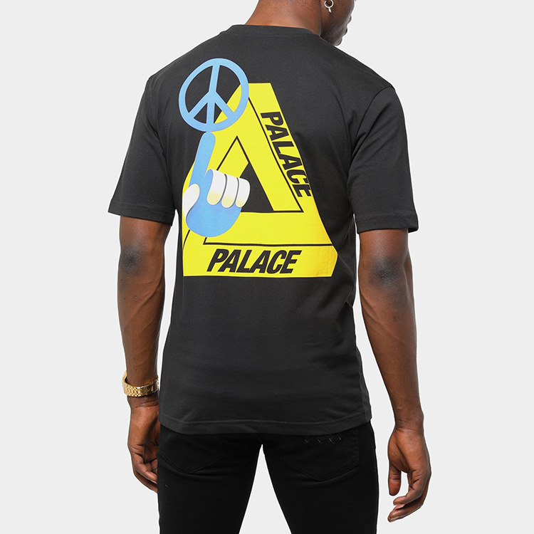 Sizing PALACE 三角笑脸大印花男女同款黑色T恤 PAL-TST-BLK