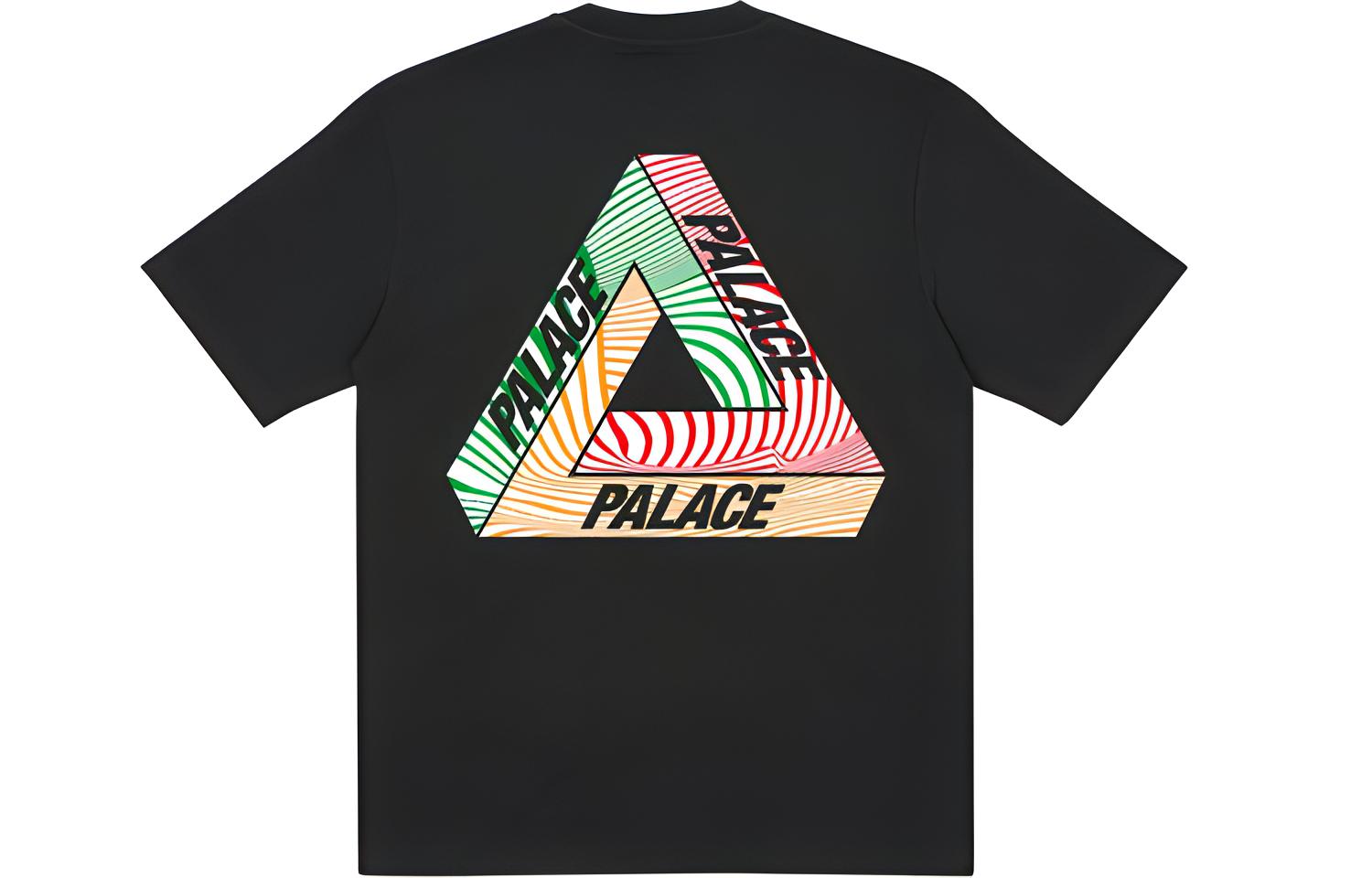 PALACE Tri-Tex T-Shirt Black Multicolor Triangle Graphic Unisex Tee. P18TS220