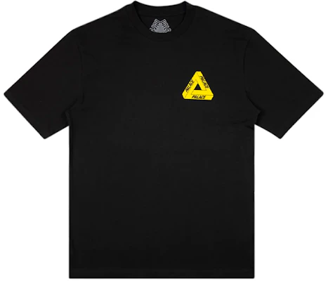 PALACE Kaos Hitam Unisex Charity Tri-To-Help Desain Segitiga Kuning. P18TS227 Lookbook PALACE Kaos Hitam Unisex Charity Tri-To-Help Desain Segitiga Kuning. P18TS227
