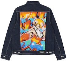 PALACE ULTIMO Cartoon Print Denim Jacket Unisex Casual Outerwear. P21D015 PALACE ULTIMO Cartoon Print Denim Jacket Unisex Casual Outerwear. P21D015