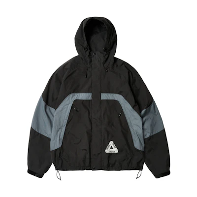 PALACE Ultimo FW23 Colorblock Drawstring Hooded Zip Jacket Unisex Black P25JK112