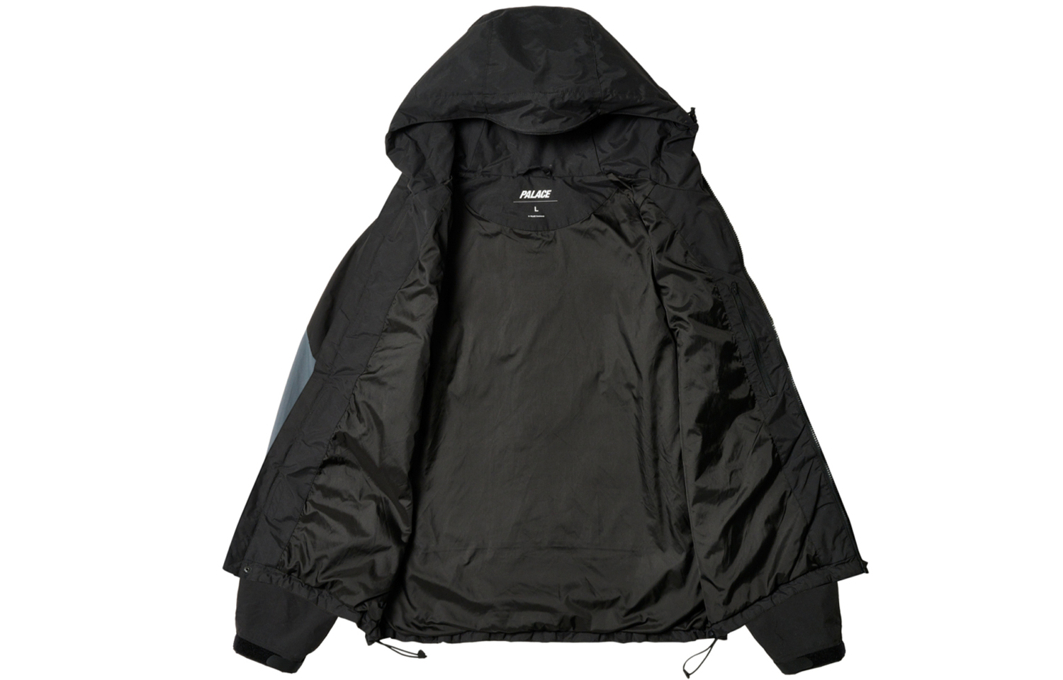 Shop PALACE Ultimo FW23拼色抽绳连帽拉链夹克 男女同款 黑色 P25JK112