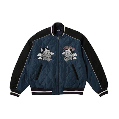 PALACE ULTIMO FW23 Devil Embroidered Bomber Jacket Unisex Black. P25LS014
