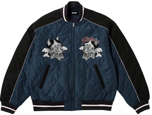 PALACE ULTIMO FW23 Jaket Bomber Unisex Hitam Bordir Devil. P25LS014 Order PALACE ULTIMO FW23 Jaket Bomber Unisex Hitam Bordir Devil. P25LS014