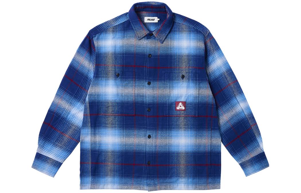 PALACE ULTIMO FW23 Plaid Long Sleeve Shirt Blue Unisex. P25SHT057