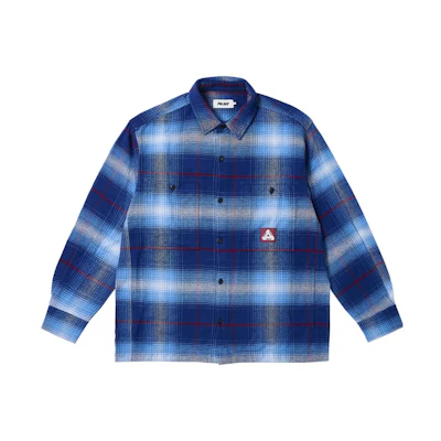 PALACE ULTIMO FW23 Plaid Long Sleeve Shirt Blue Unisex. P25SHT057