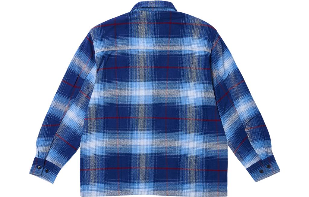 Lookbook PALACE ULTIMO FW23 藍色格紋長袖襯衫 男女適穿。 P25SHT057