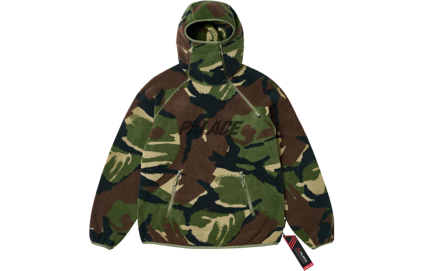 PALACE ULTIMO FW23 Polartec Ninja Hood Woodland Camo Half-Zip Hoodie Green Unisex P25CS148 圖 2