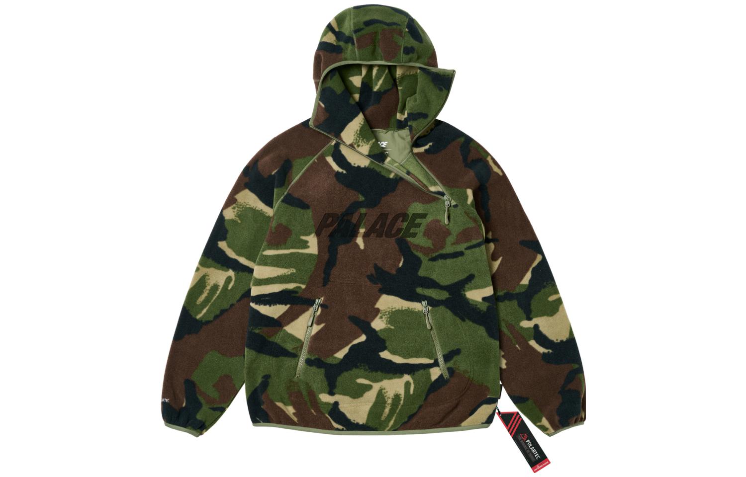 PALACE ULTIMO FW23 Polartec Ninja Hood Woodland Camo Half-Zip Hoodie Green Unisex P25CS148 圖 4