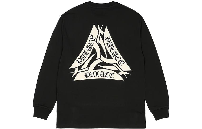 Order Palace Ultimo FW23 三角形圖案圓領長袖上衣 男女黑色 P25LS010