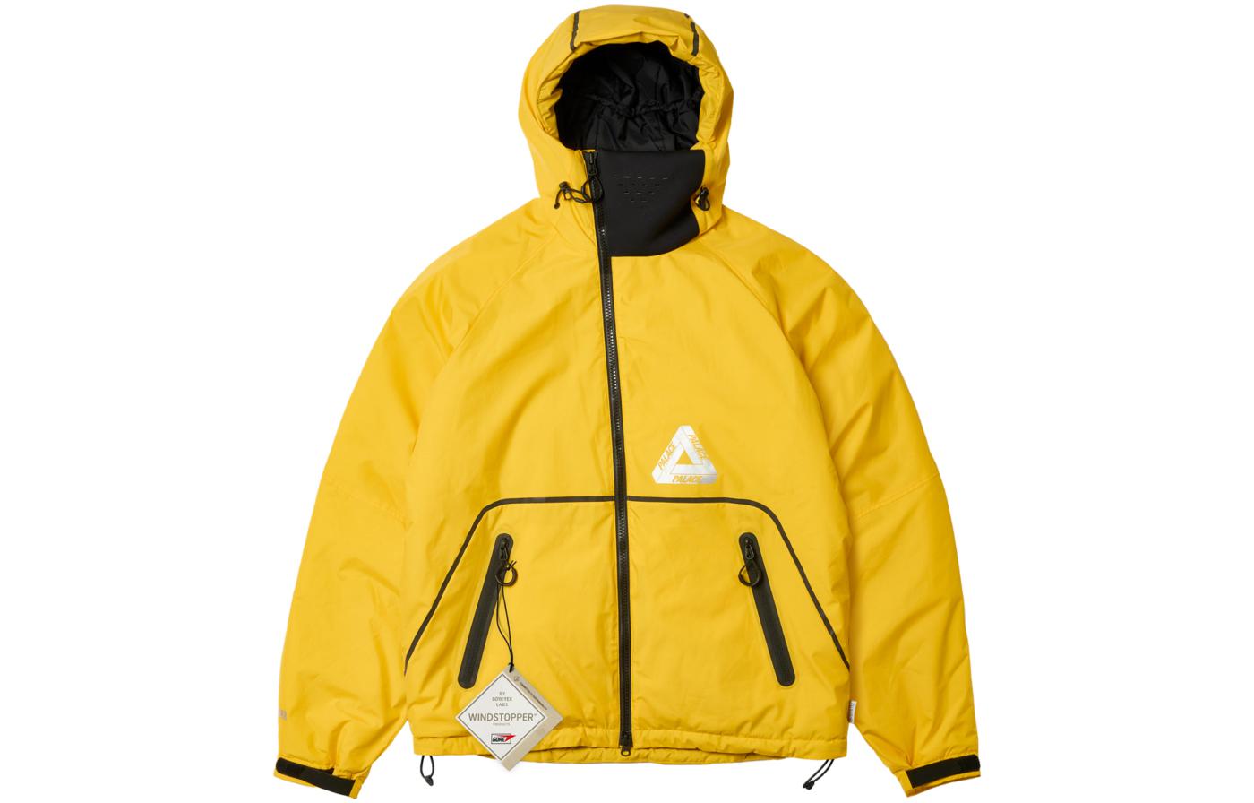 PALACE ULTIMO FW23 Yellow Windproof Hooded Zip Jacket Unisex. P25JK122