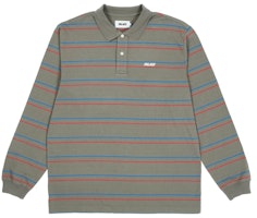 PALACE UNDERLINE LONGSLEEVE POLO OLIVE PALACE UNDERLINE LONGSLEEVE POLO OLIVE