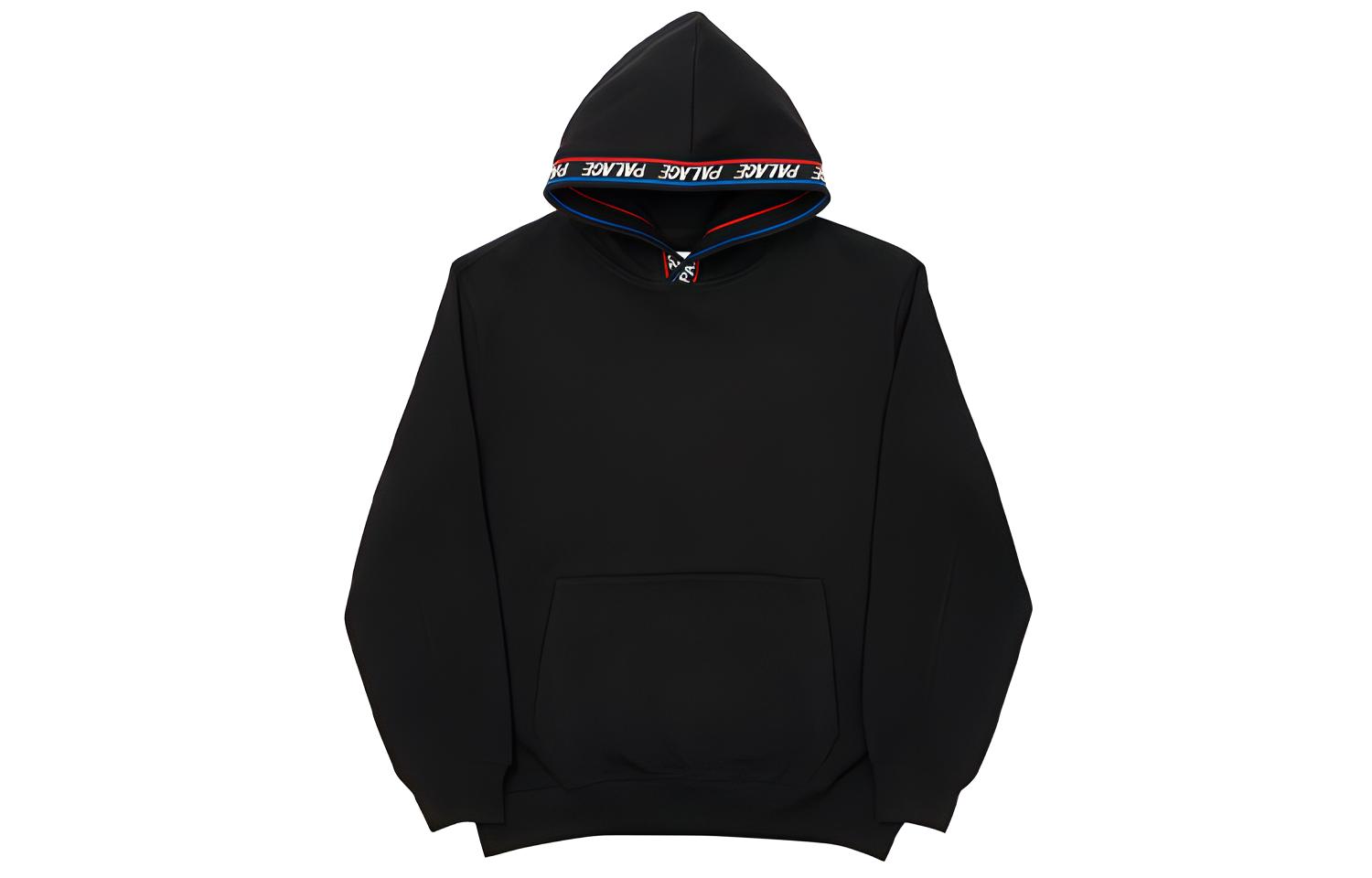 Palace Unisex Hoodie with Logo and Taped Detailing - Black P19CS192