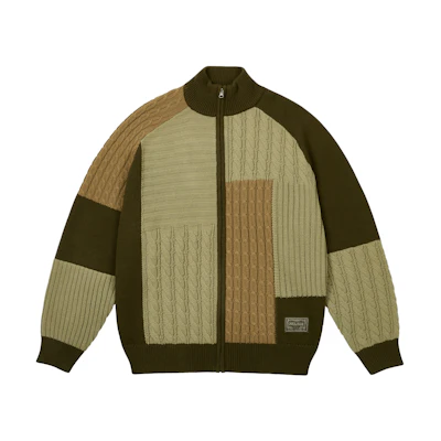 PALACE Unisex Knit Jacket with Stand Collar and Patchwork Design. P28KW013