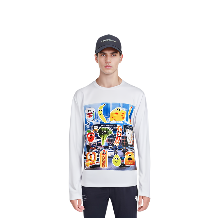Shop PALACE Vegetable Print Long Sleeve T-Shirt Unisex White. P12LS001