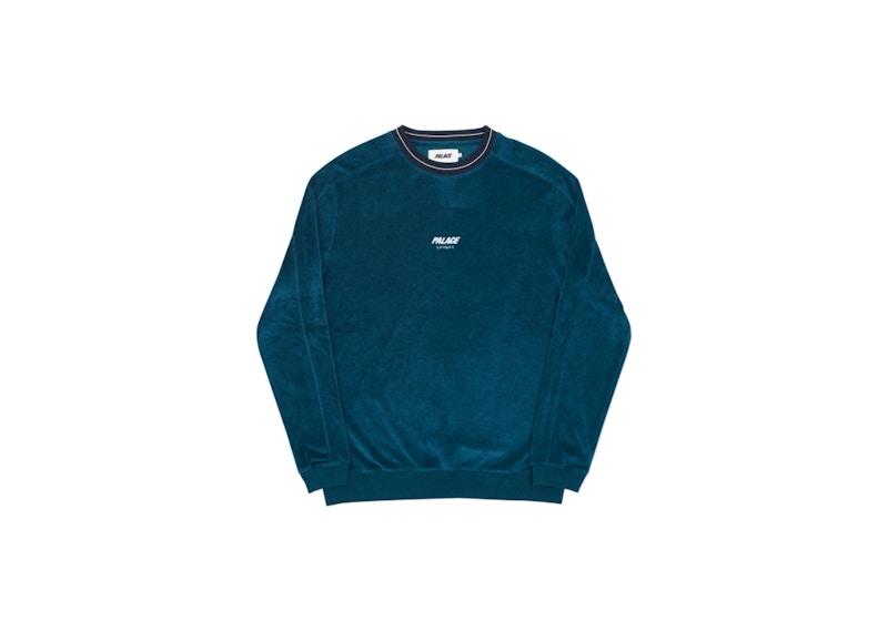 Palace Velour Crew Crew Deep Teal