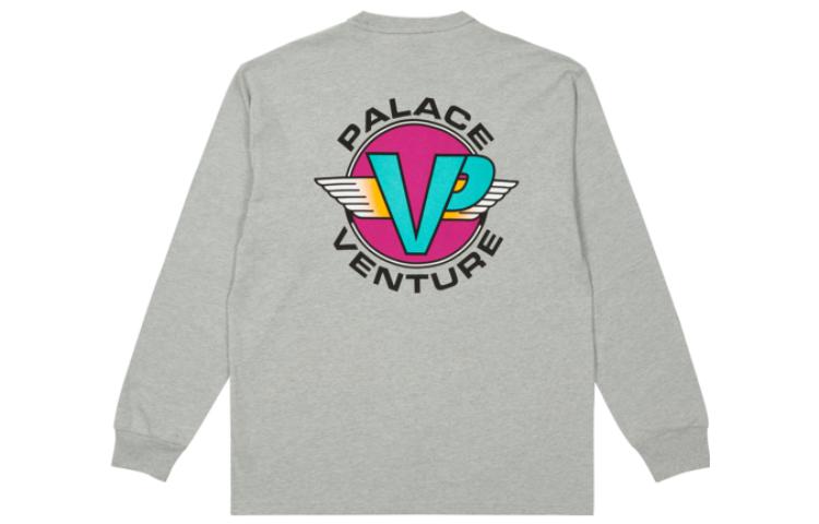 Palace Venture Grey Marl Longsleeve Sweatshirt SS22 Crewneck P22LS037