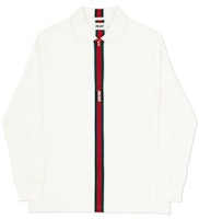 Palace Vertical Weave Zip Polo White Palace Vertical Weave Zip Polo White