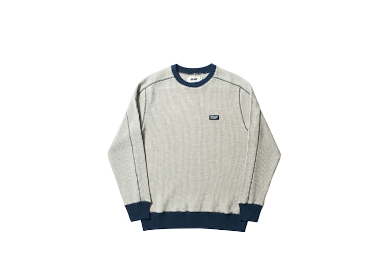 Buy Palace 华夫格 400g 灰色圆领卫衣
